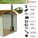 Shepherds Hut Installation Kit : 5" Black Twinwall