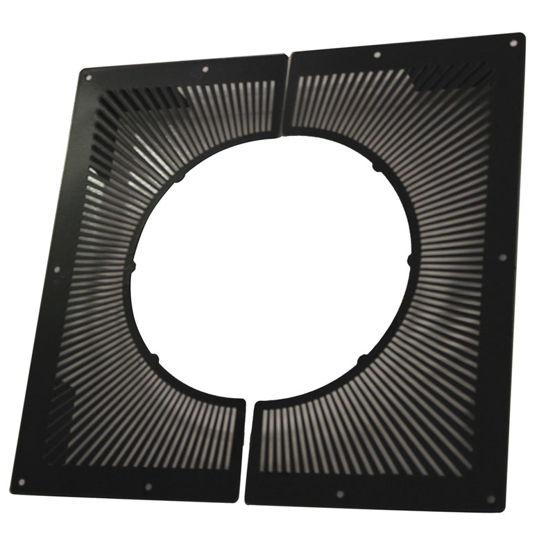 Vented Firestop Plate 6"  2 piece Black